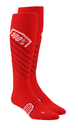 100% Hi-Side Performance Socks - Red - Large/XL 20054-00008