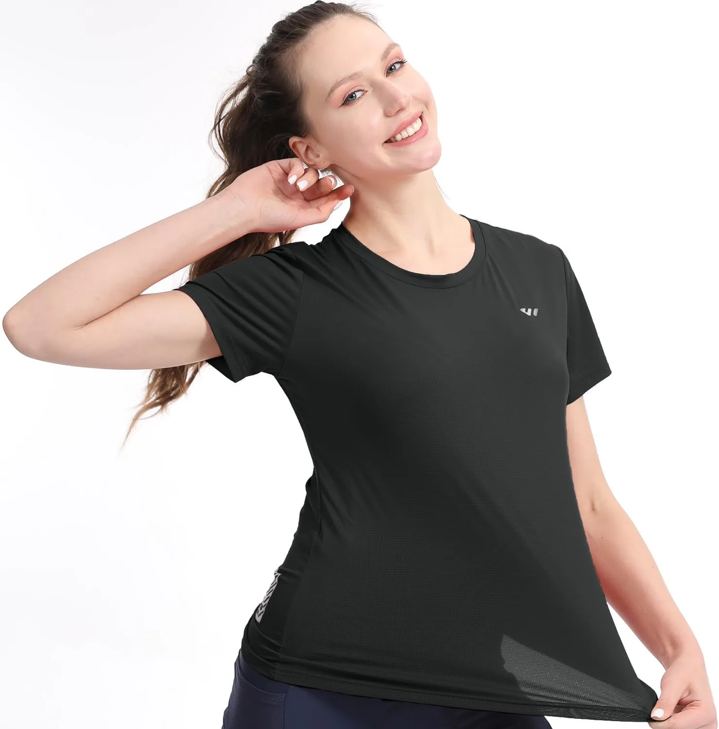 3-5 Pack Workout Shirts Women Running Quick Dry Crew Neck Gym Moisture Wicking T-Shirts Athletic Yoga Tee Top UPF 50 