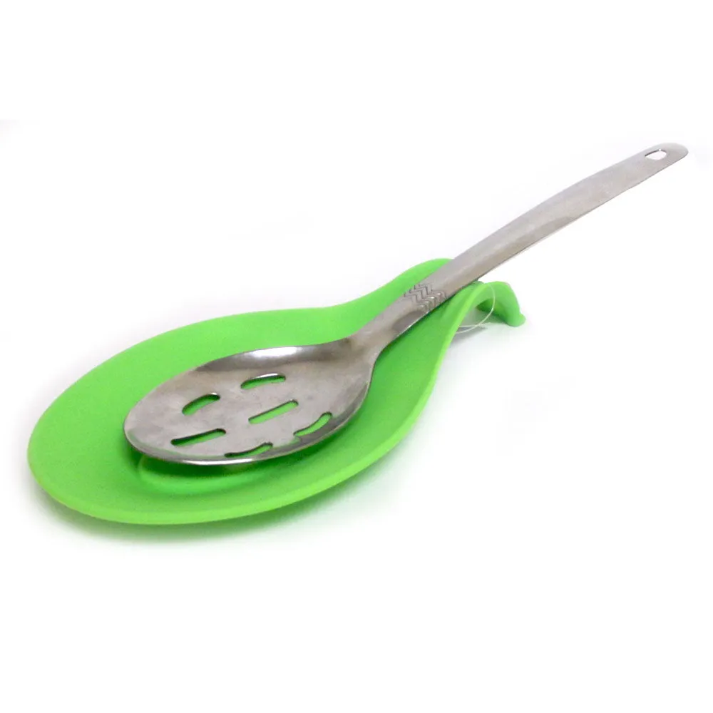 3 Kitchen Silicone Spoon Rest Flexible Almond-Shaped Utensil Rest Ladle Holder