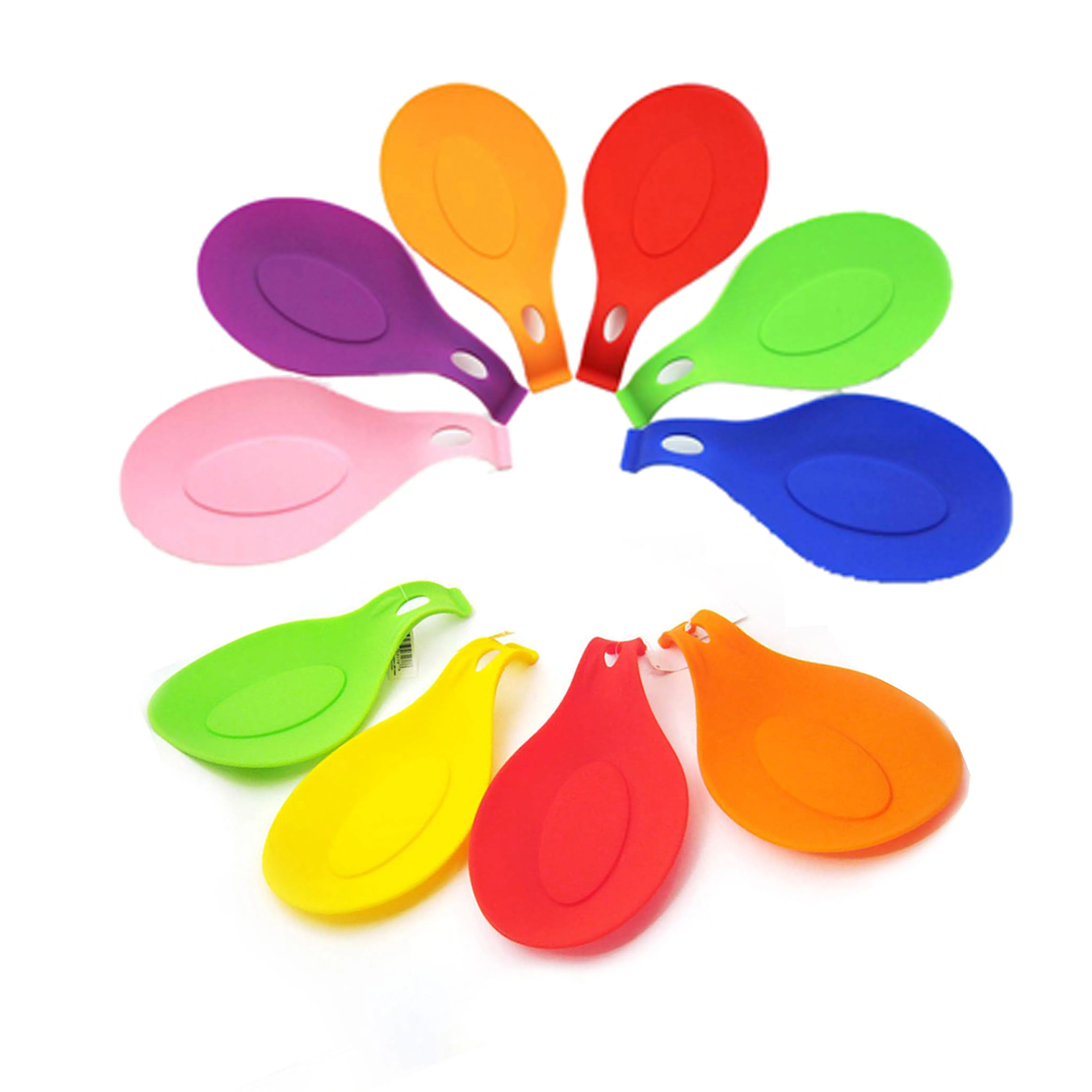 3 Kitchen Silicone Spoon Rest Flexible Almond-Shaped Utensil Rest Ladle Holder