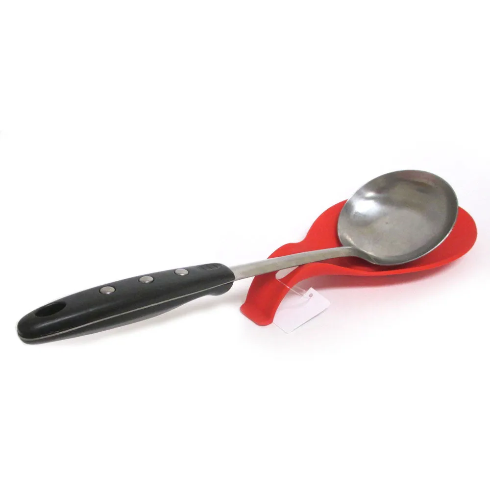 3 Kitchen Silicone Spoon Rest Flexible Almond-Shaped Utensil Rest Ladle Holder