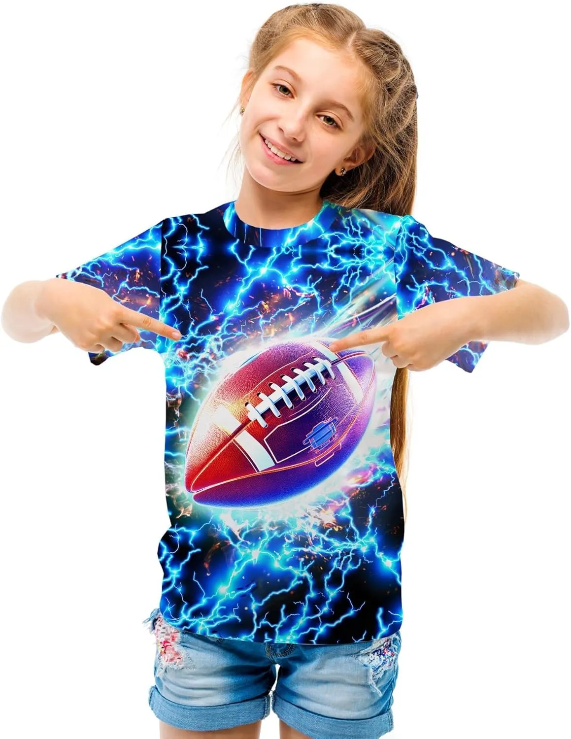 3D Graphic Kids T Shirt, Unisex Creative Print Crewneck Shirts, Boys Girls Short Sleeve Tees for 6-16 Years Teens