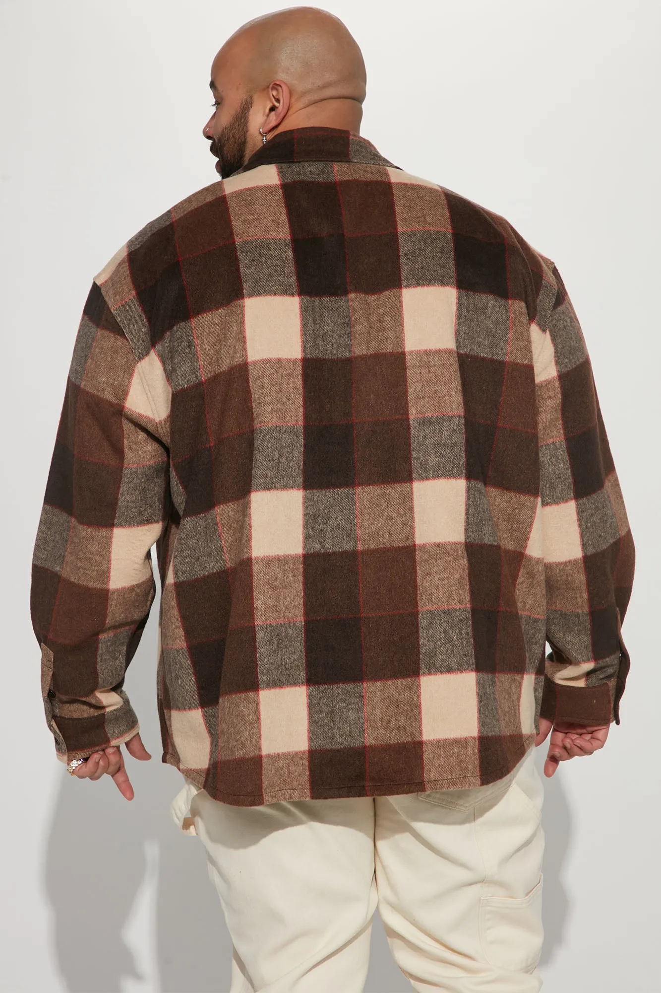 Act Two Heavyweight Flannel Button Up - Brown/combo