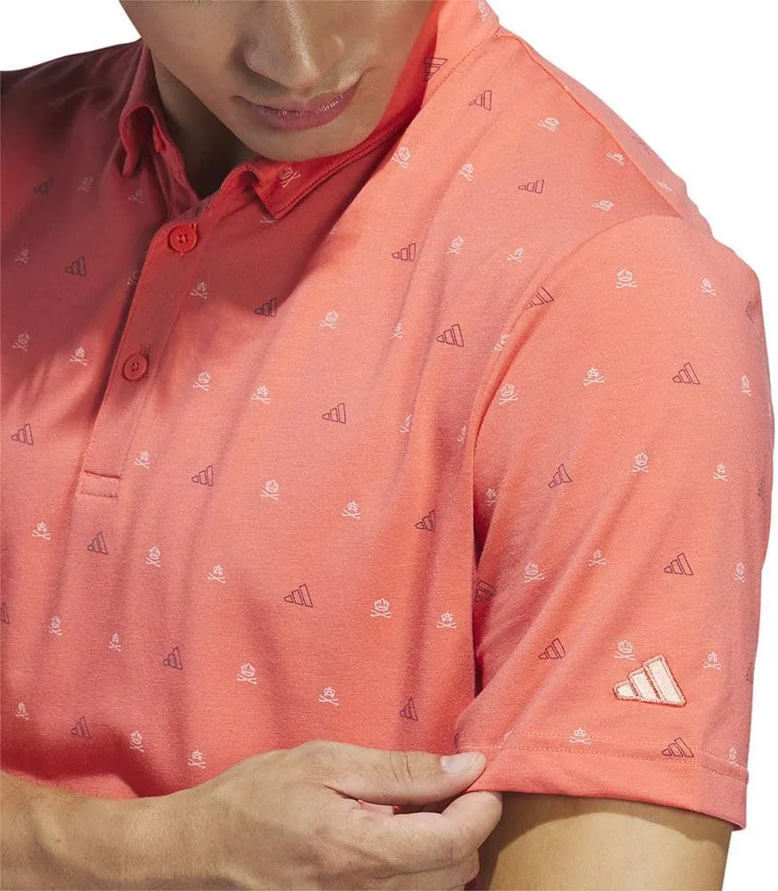 adidas Men's Go-to Mini-Crest Print Polo Shirt