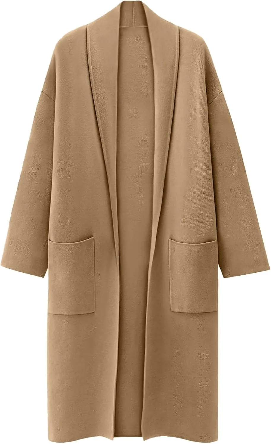 aihihe Oversized Cardigan for Women Classic Lapel Collar Open Front Long Jacket 2023 Fall Trendy Outerwear with Pockets