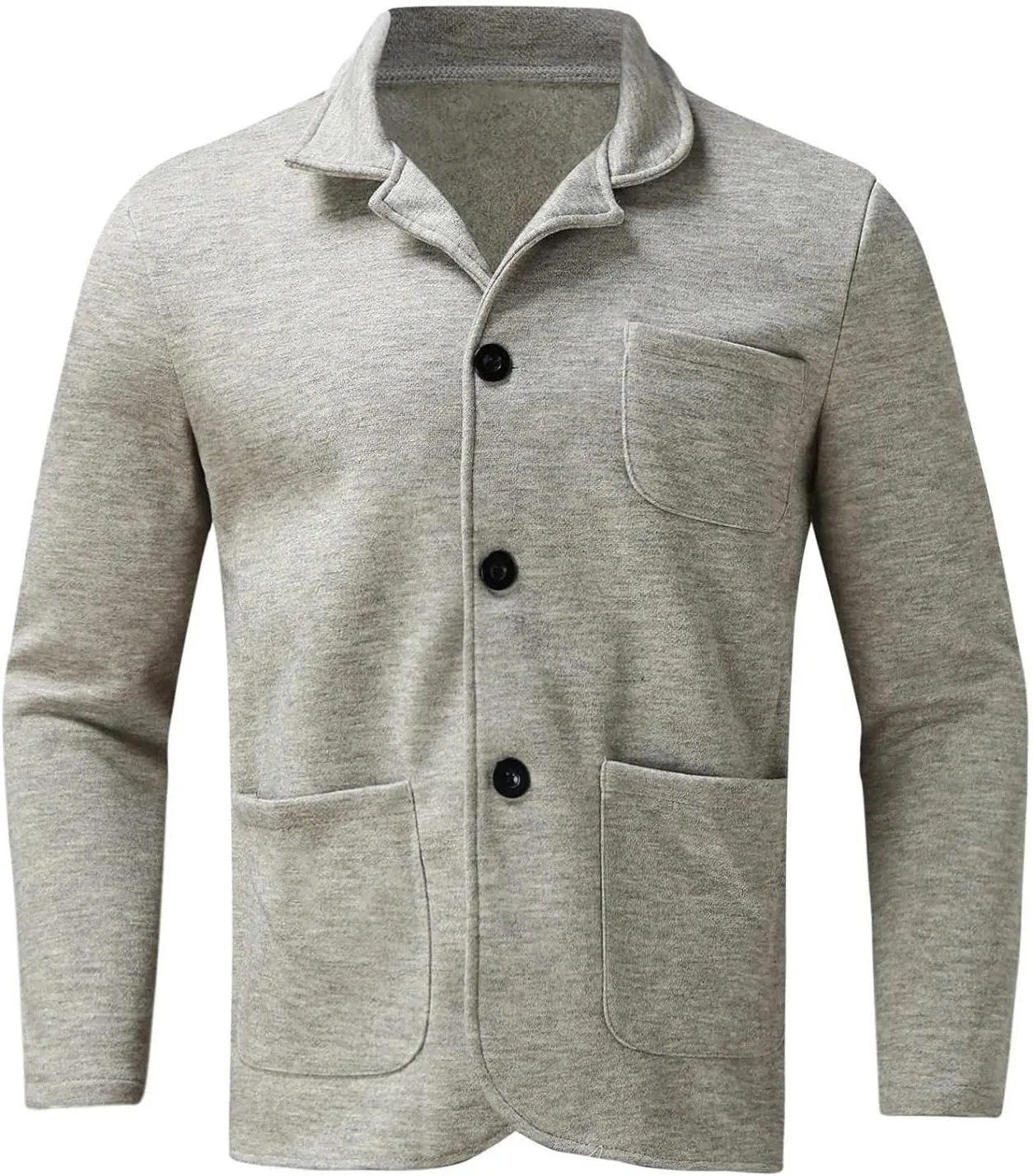 AKIWOS Men's Short Trench Coat Casual Wool Blend Notched Lapel Single Breasted Solid Winter Warm Pea Coats Jackets