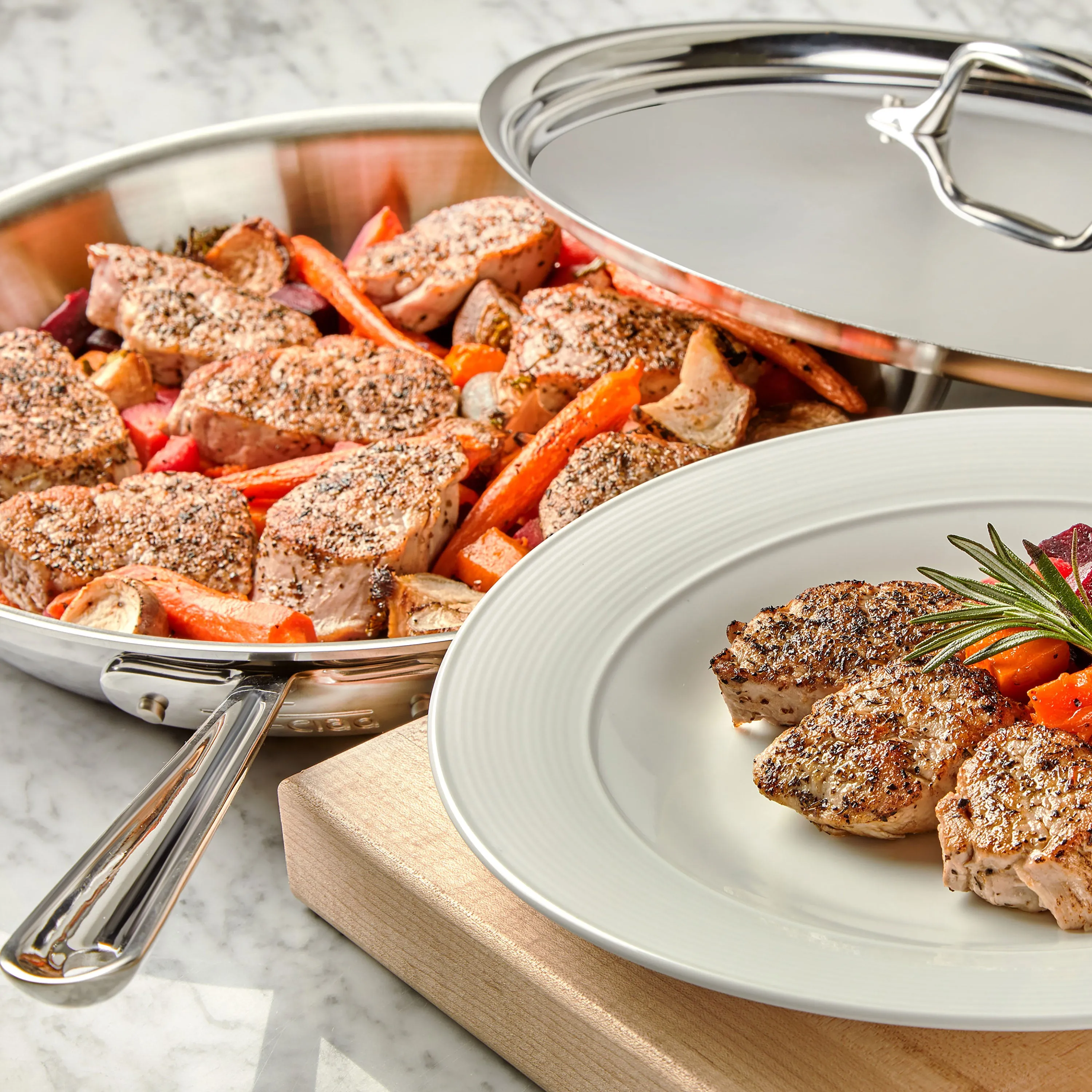 All-Clad d3 Stainless 10" Fry Pan with Lid