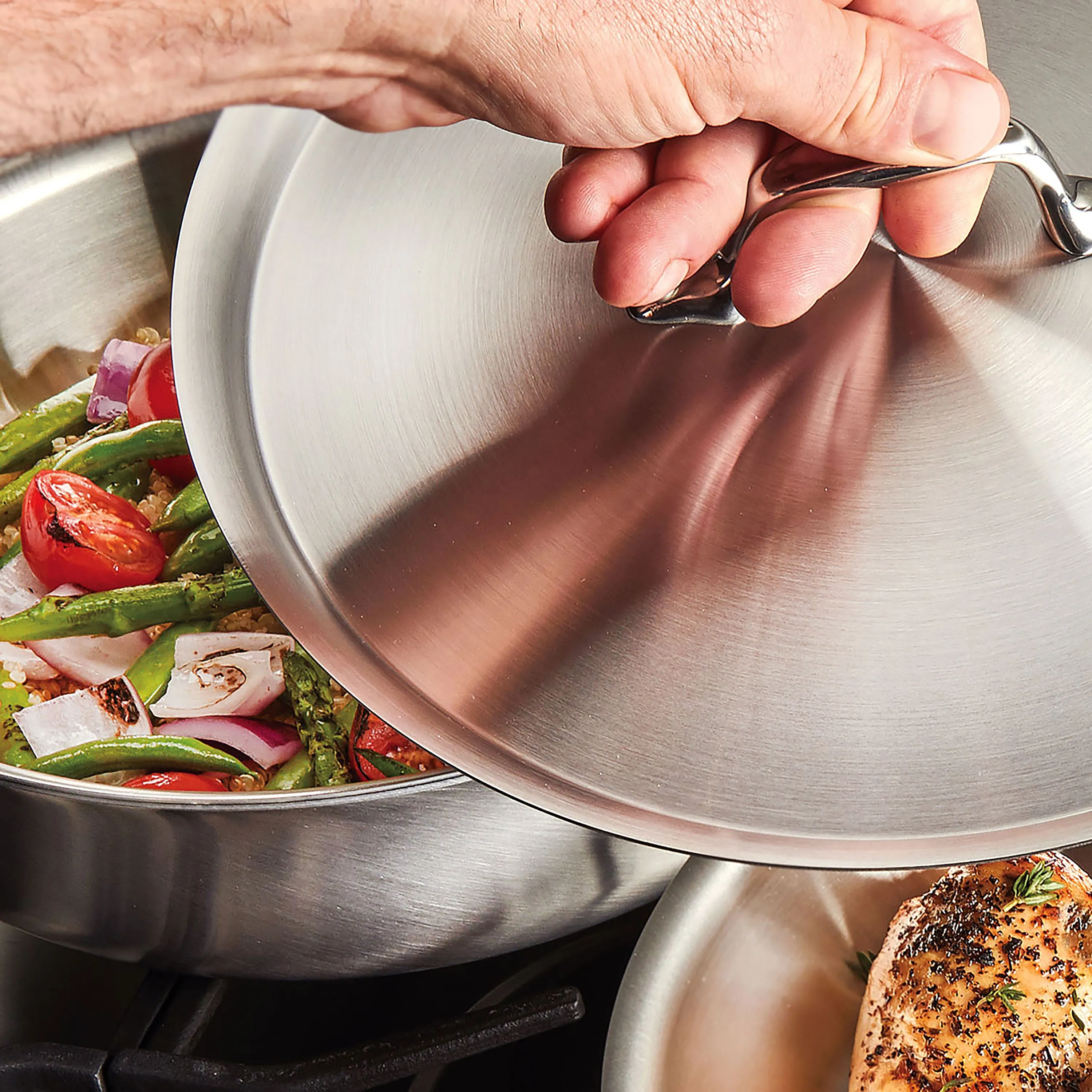 All-Clad d3 Stainless 10" Fry Pan with Lid