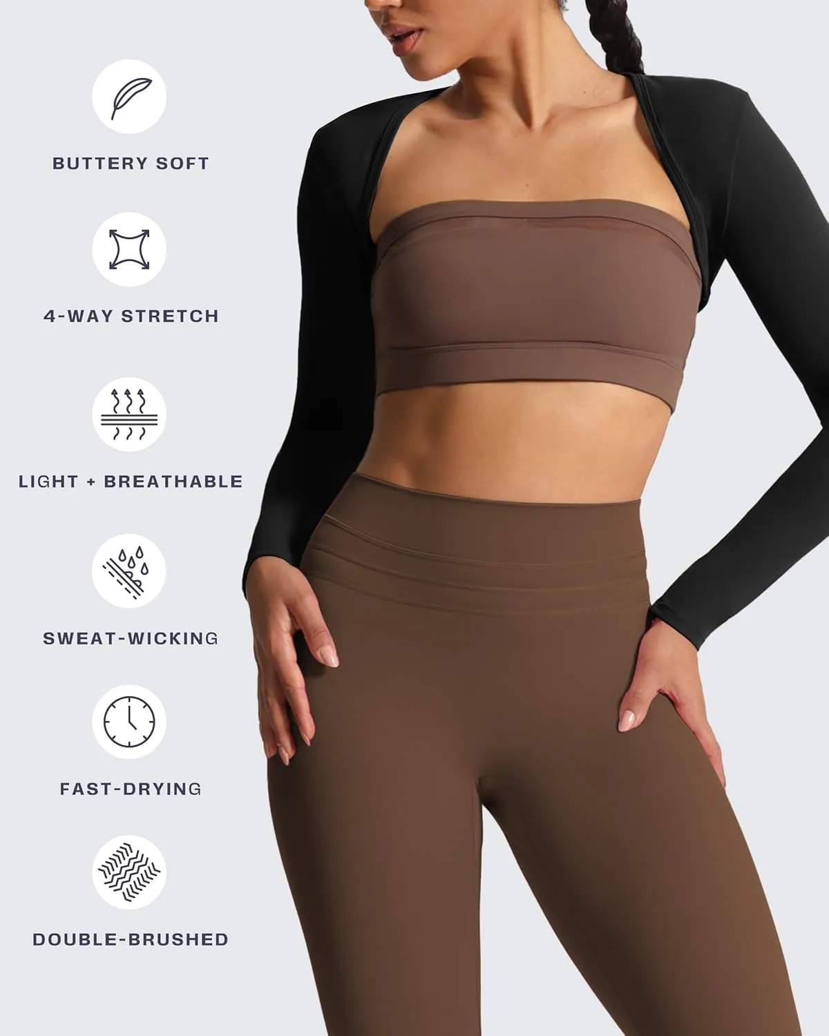 Aoxjox Women's Long Sleeve Open Front Lexi Lined Bolero Shrug Crop Top Cardigan