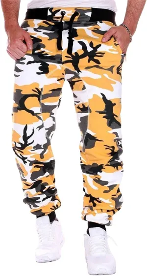 Athletic Sweatpants for Men Camo Joggers Pants Slim Fit Work Hiking Pants Sport Stretch Trousers for Running Outdoor