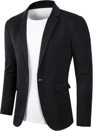 Beninos Men's Casual Blazer Suit Jackets Lightweight Sports Coats One Button