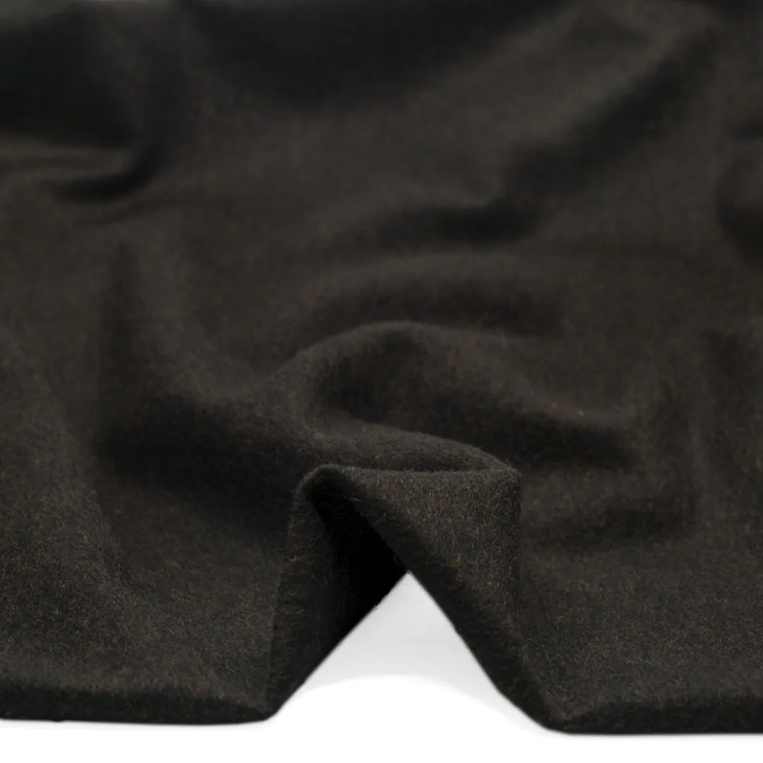 Brushed Melton Wool Blend Coating - Molasses