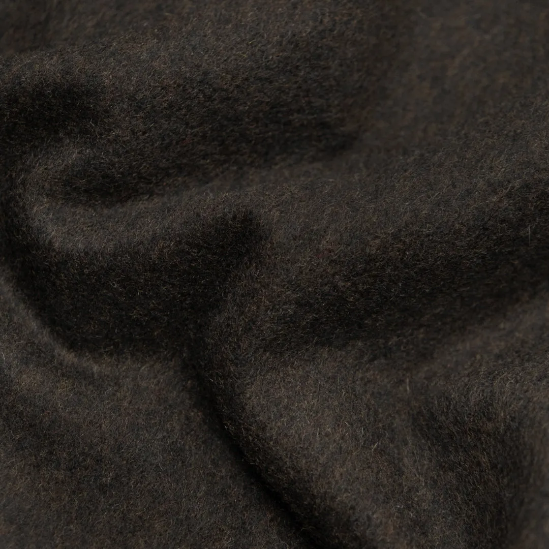 Brushed Melton Wool Blend Coating - Molasses