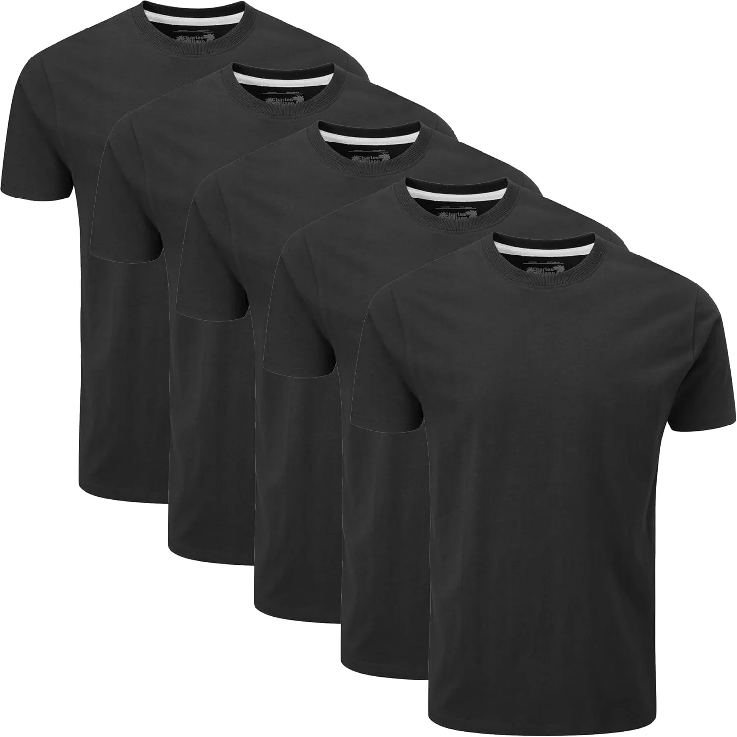Charles Wilson Men's 5 Pack Crew Neck T-Shirt