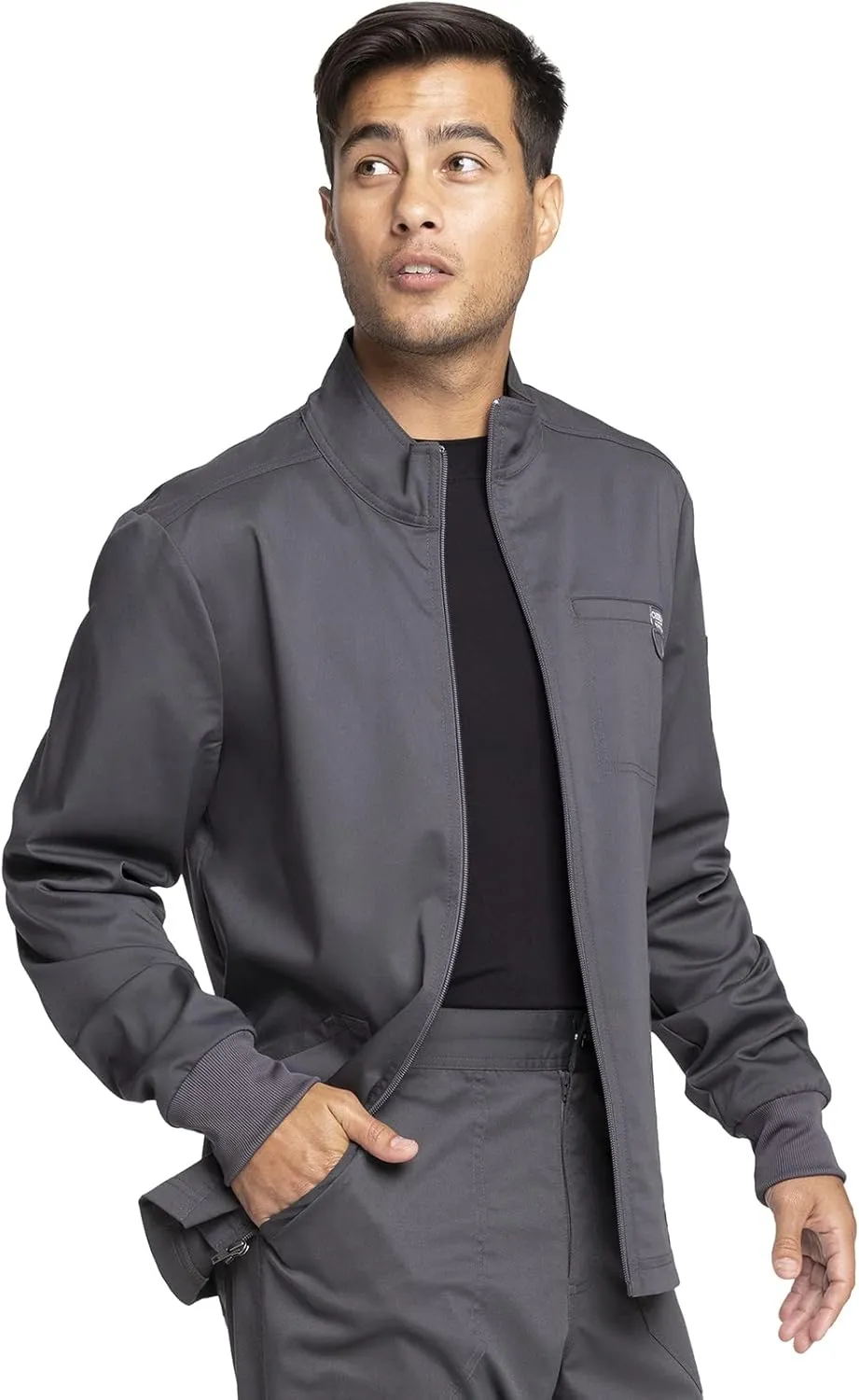 Cherokee Men Warm up Scrub Jacket with Zip Front WW320