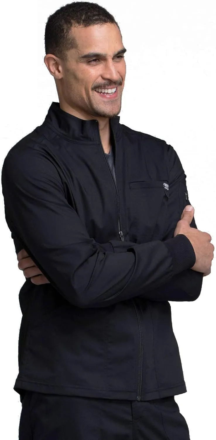 Cherokee Men Warm up Scrub Jacket with Zip Front WW320
