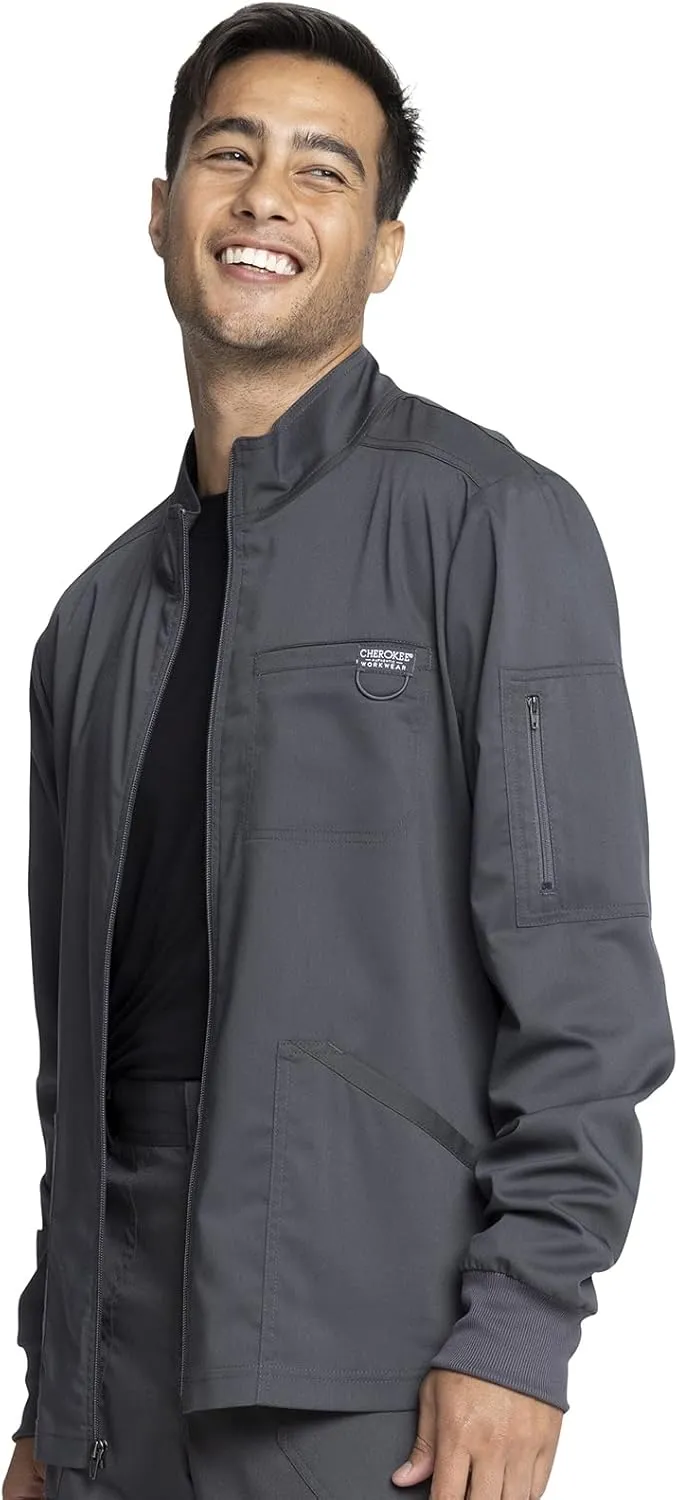 Cherokee Men Warm up Scrub Jacket with Zip Front WW320