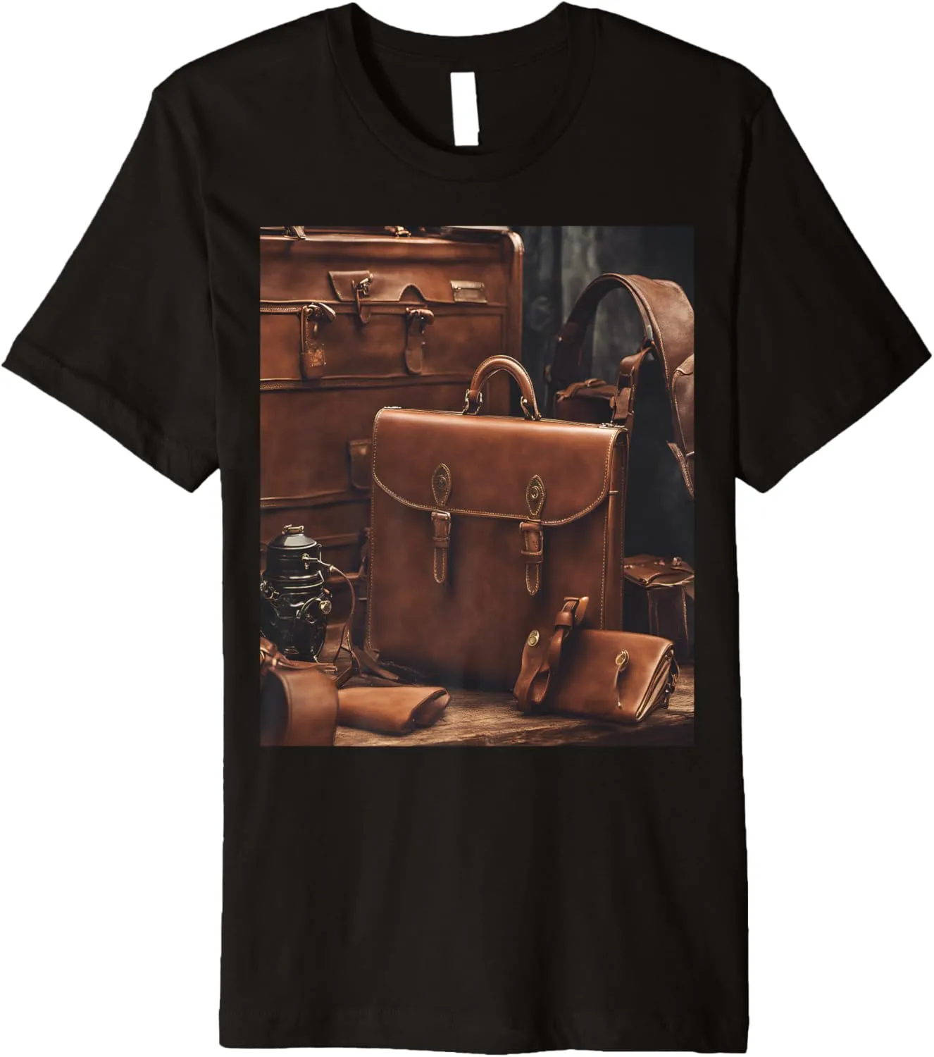 Classic Leather Briefcase Vintage Carries Graphic Premium T-Shirt