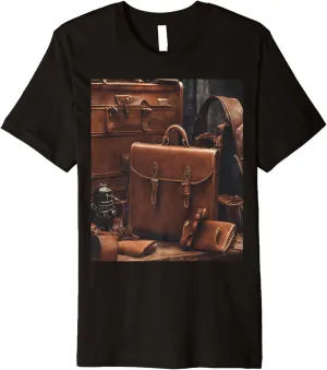 Classic Leather Briefcase Vintage Carries Graphic Premium T-Shirt