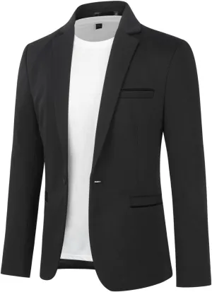 Cloudstyle Men's Suit Jacket One Button Slim Fit Sport Coat Business Daily Blazer