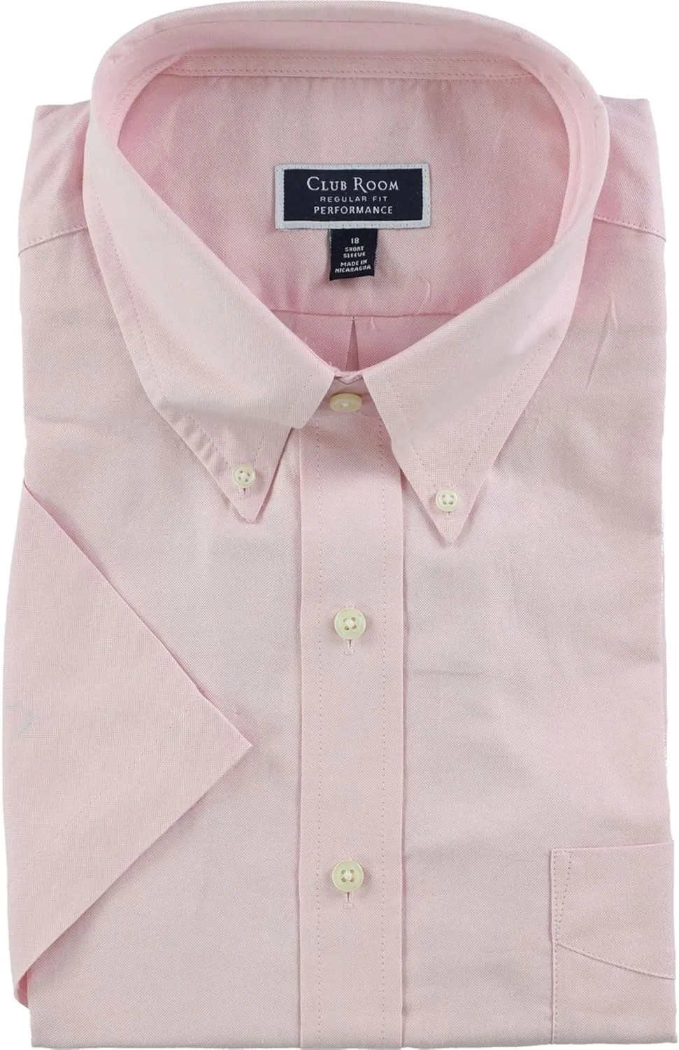 Club Room Mens Wrinkle-Resistant Button Up Dress Shirt