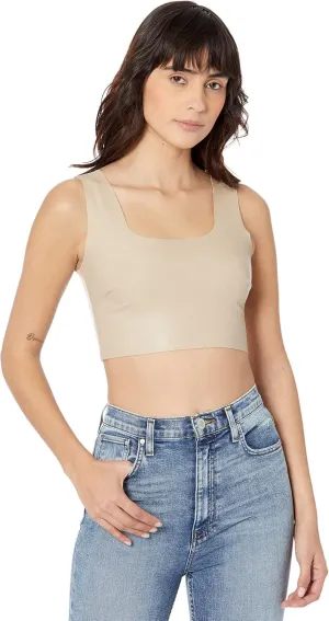 commando Faux Leather Crop Top for Women, Sexy Form-Fit Shapewear, Sleeveless