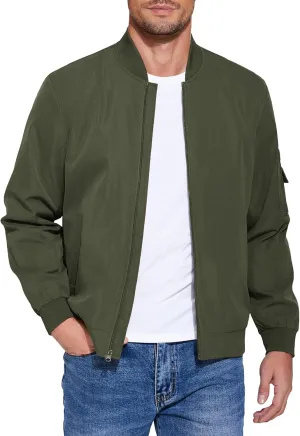 COOFANDY Men's Lightweight Bomber Jacket Casual Fashion Windbreaker Flight Zip Up Jackets Outdoor Coat