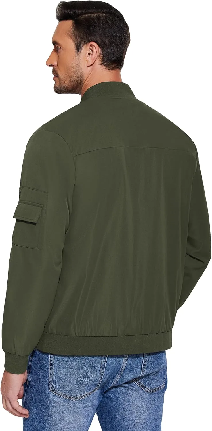 COOFANDY Men's Lightweight Bomber Jacket Casual Fashion Windbreaker Flight Zip Up Jackets Outdoor Coat