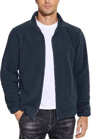 COOFANDY Men's Soft Polar Fleece Jacket Lightweight Full Zip Jackets Casual Outdoor Warm Jackets Coats with Pockets