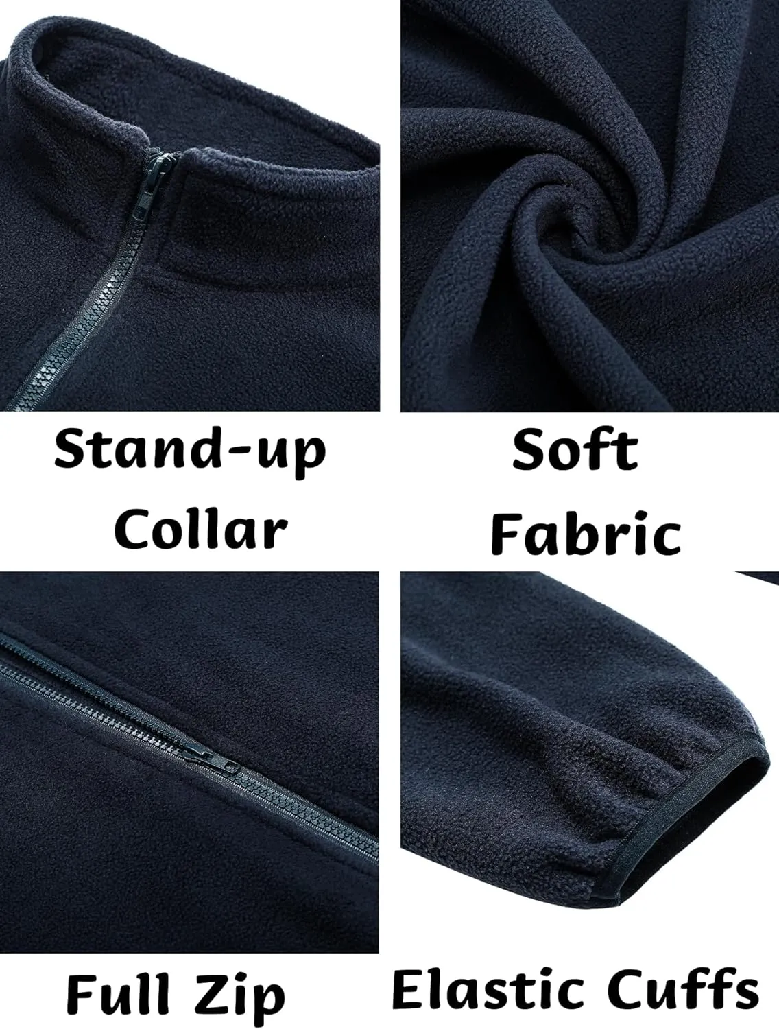 COOFANDY Men's Soft Polar Fleece Jacket Lightweight Full Zip Jackets Casual Outdoor Warm Jackets Coats with Pockets