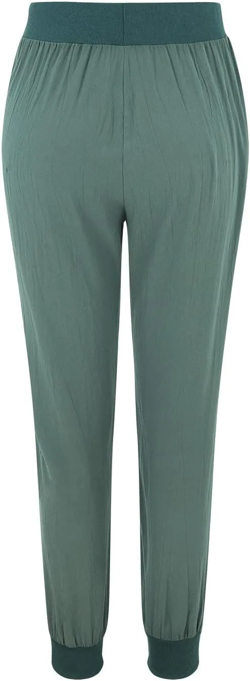 Cotton Linen Pants for Women Summer Causal Baggy Wide Leg Pants Loose Solid Drawstring Elastic High Waist Beach Trouser