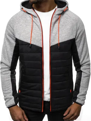 Crazynekos Men Autumn Winter Cotton Coat Padded Jacket Warm Long Sleeve Top Casual