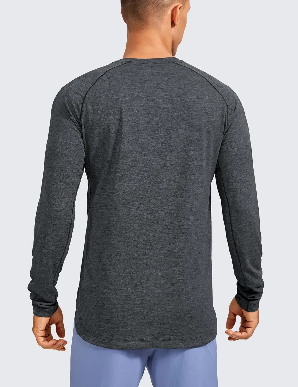CRZ YOGA Lightweight Long Sleeve Shirts for Men Moisture Wicking Quick Dry T-Shirt Workout Running Basic Tee Tops