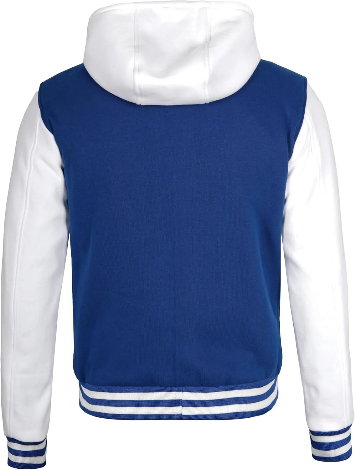 Decrum Hooded Varsity Jacket Men - High School Letterman Bomber Style Hoodie Baseball Jackets for Men