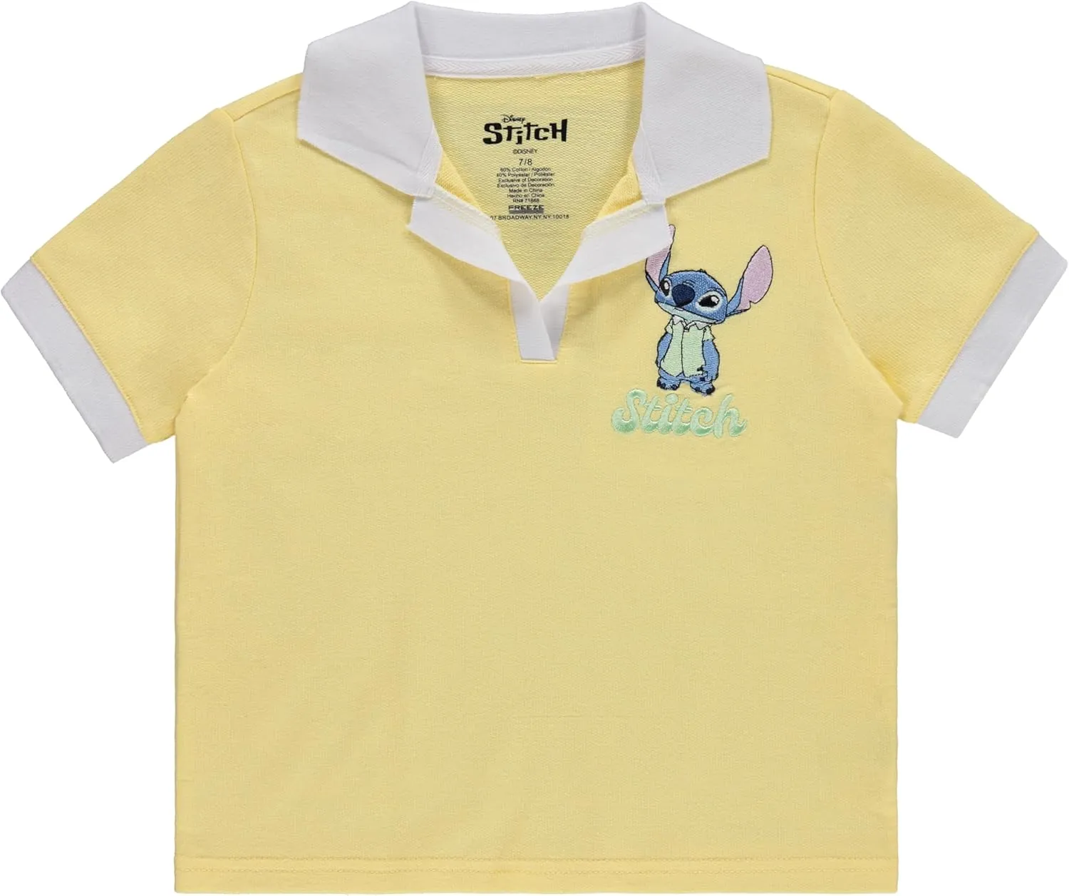 Disney Girls Lilo and Stitch Embroidered Terry Polo Shirt and Skort - Little and Big Girls Sizes 4-16