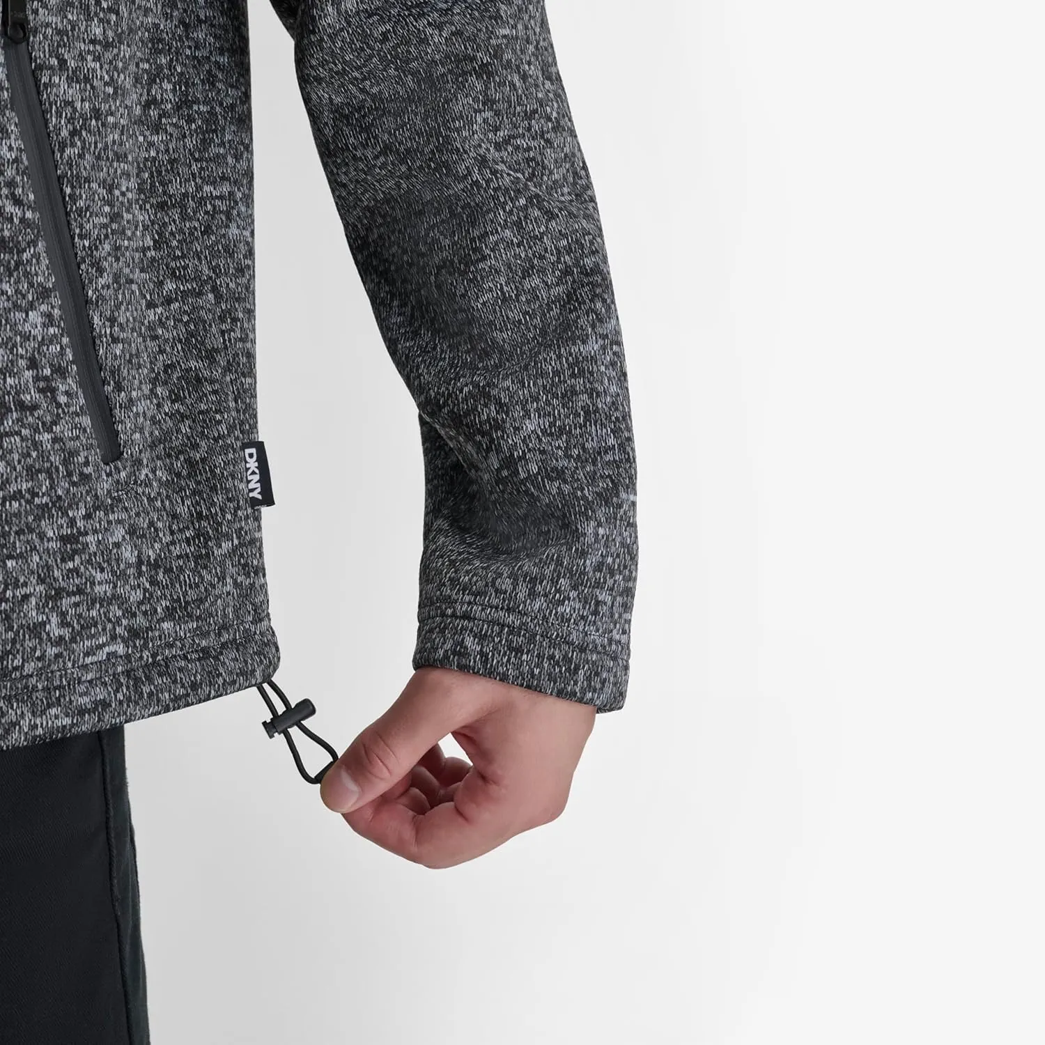 DKNY Men's Water Resistant Soft Sweater Fleece Jacket