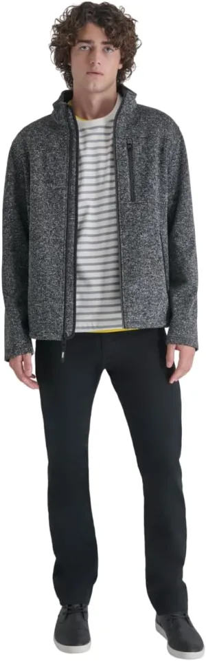 DKNY Men's Water Resistant Soft Sweater Fleece Jacket