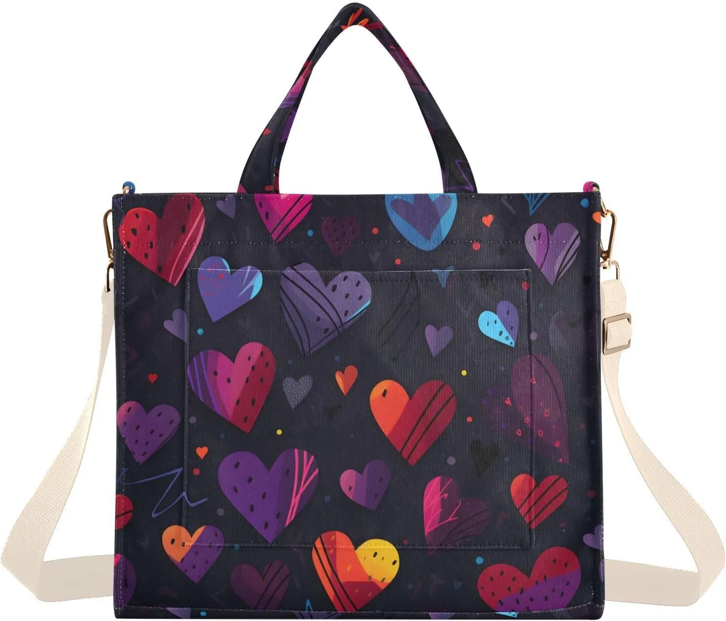 Doodle Hearts Women's Tote Handbags Top Handle Satchel Shoulder Bag Crossbody Bag