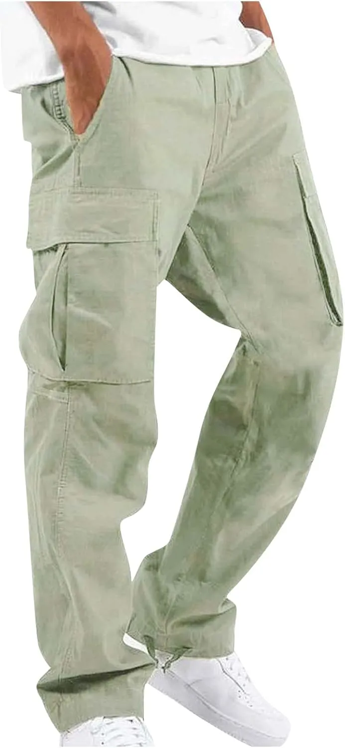 DuDubaby Men's Sports Casual Jogging Trousers Lightweight Hiking Work Pants Outdoor Pant