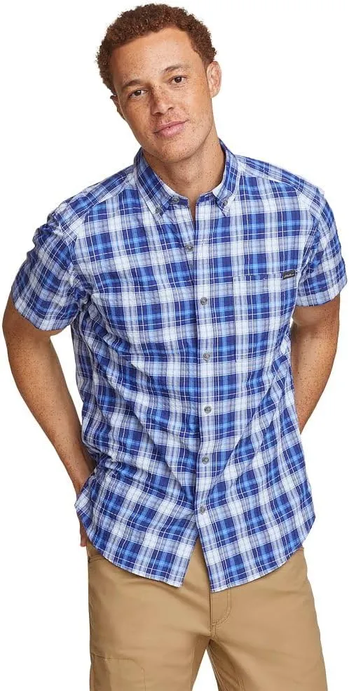 Eddie Bauer Men's Pack It Seersucker Short-Sleeve Shirt
