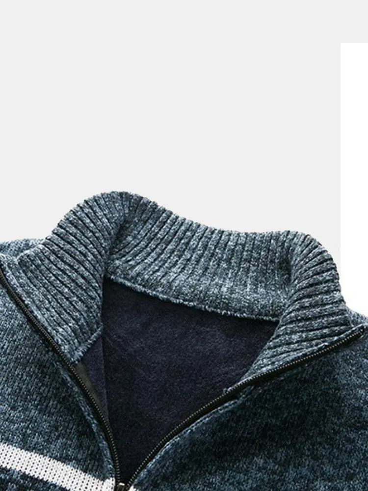 Eldrige | Geometric Print Zip Up Jumper