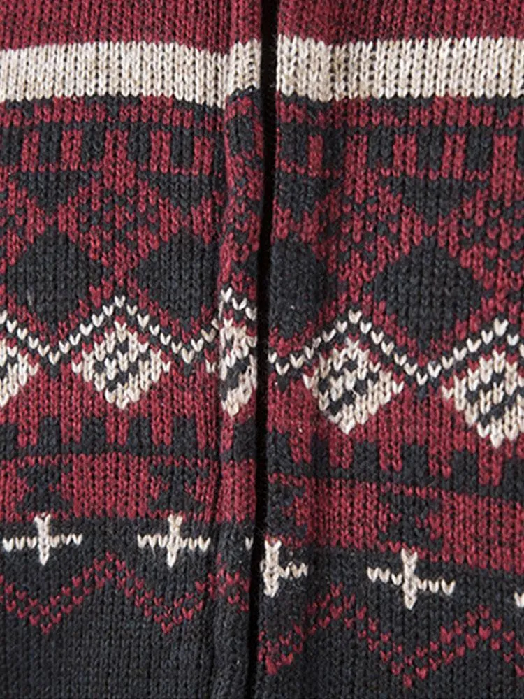 Eldrige | Geometric Print Zip Up Jumper