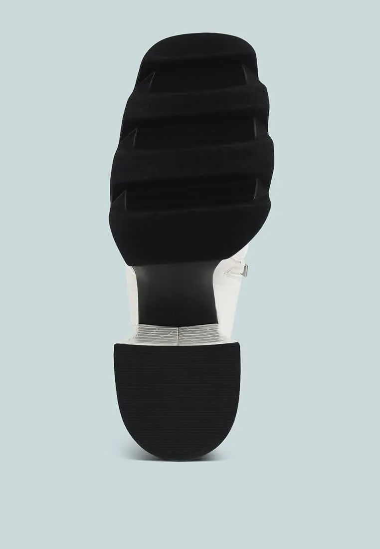 Elevated Chunky Heeled Lace-Up Combat Boots