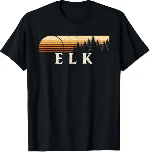 Elk, WA Vintage Evergreen Sunset Eighties Retro T-Shirt