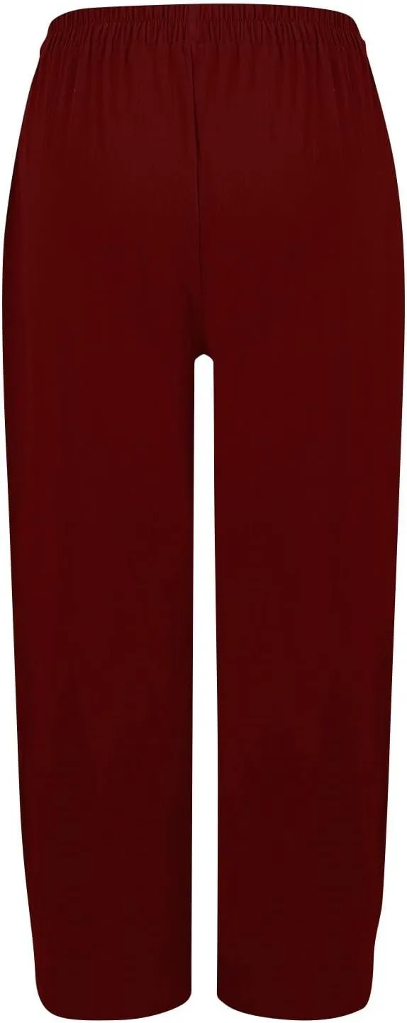 fanmpghleoo Linen Pants Women Summer Elastic High Waisted Wide Leg Linen Pants for Women 2025 Comfy Lounge Pants with Pockets