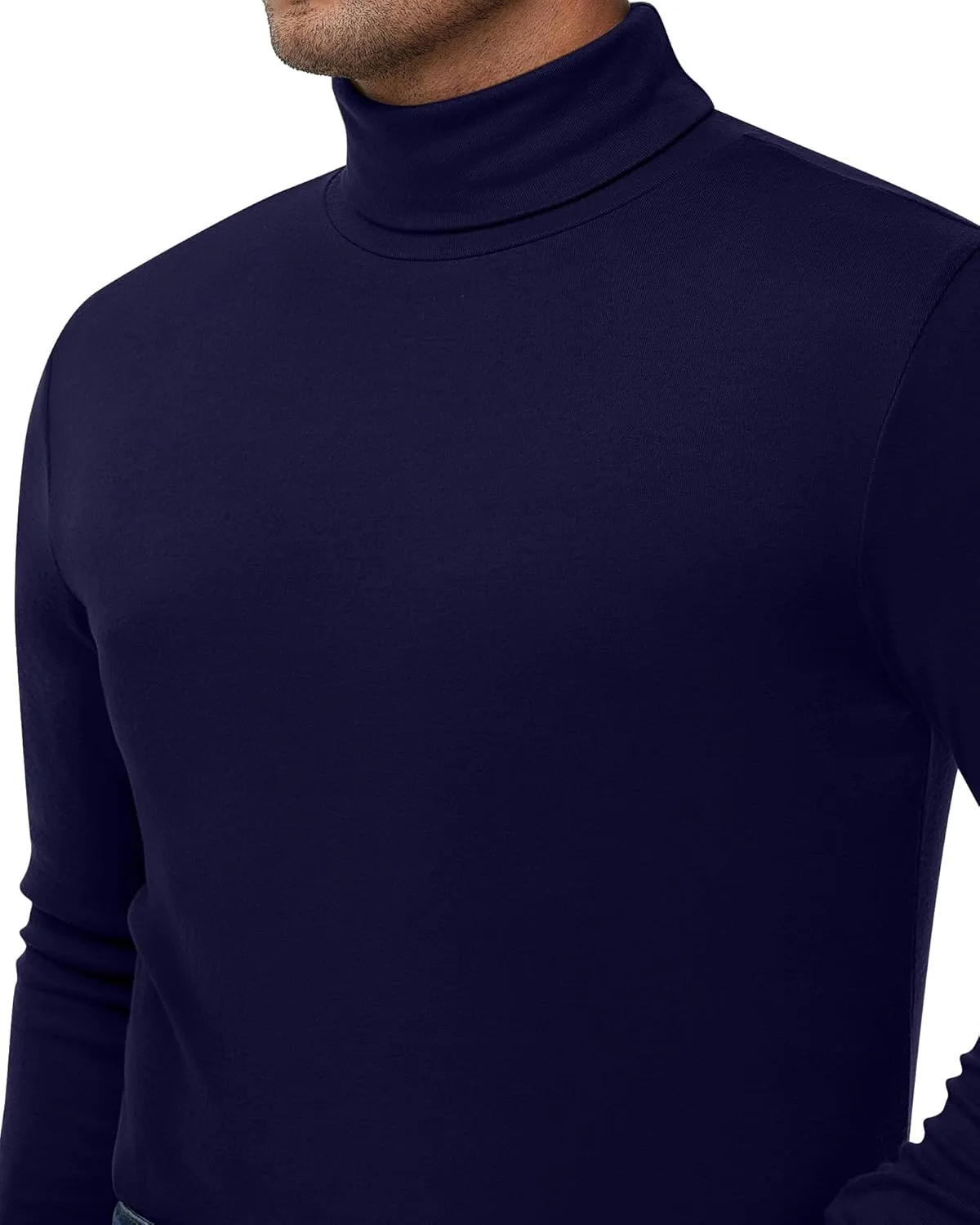 Ficerd 3 Pack Men's Big and Tall Turtleneck Shirts Cotton Long Sleeve Turtle Neck Tops Plus Size Loose Fit Basic Tee