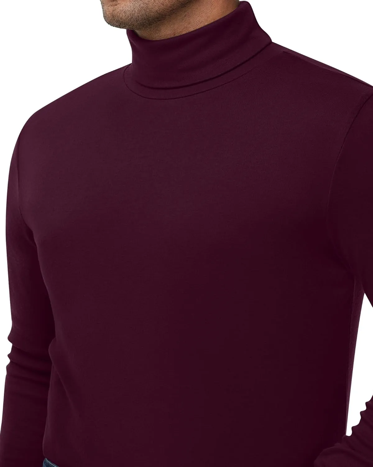 Ficerd 3 Pack Men's Big and Tall Turtleneck Shirts Cotton Long Sleeve Turtle Neck Tops Plus Size Loose Fit Basic Tee