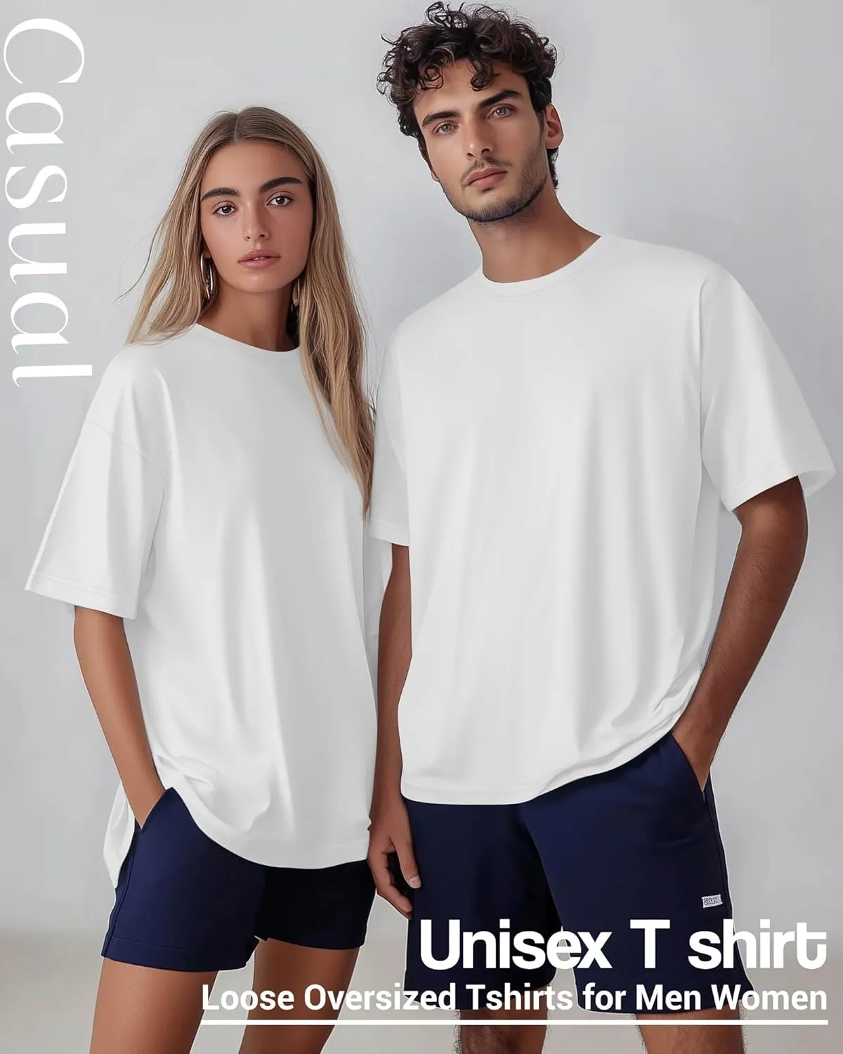 Ficerd Men's Big and Tall Shirt Short Sleeve Summer Cotton Tee Crew Neck Oversize Top Casual Loose Fit Knitted T Shirt M-7XL