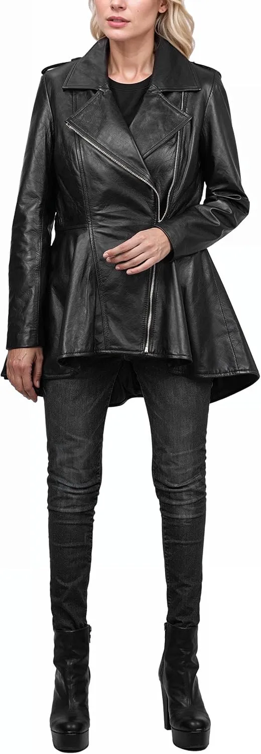 fjackets Leather Jacket Women - Real Lambskin Leather Jackets For Womens Stylish Leather Jacket for All Seasons