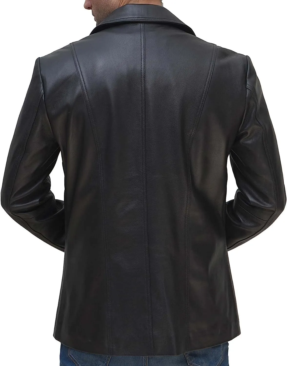 fjackets Men's Real Lambskin Leather Blazer Jacket  Stylish Leather Jackets Mens, Ideal for Business, Casual & Formal Events
